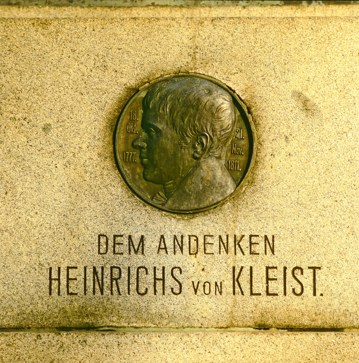 Érem Heinrich von Kleist (1771-1811) emlékművéről (bronz) alkotó: German School