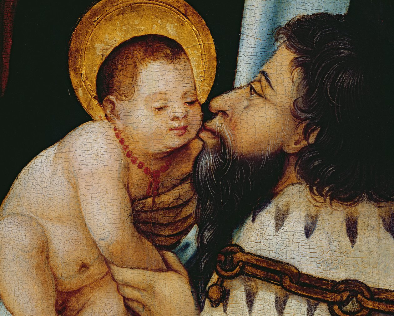 Melchior megcsókolja a kis Jézust alkotó: German School