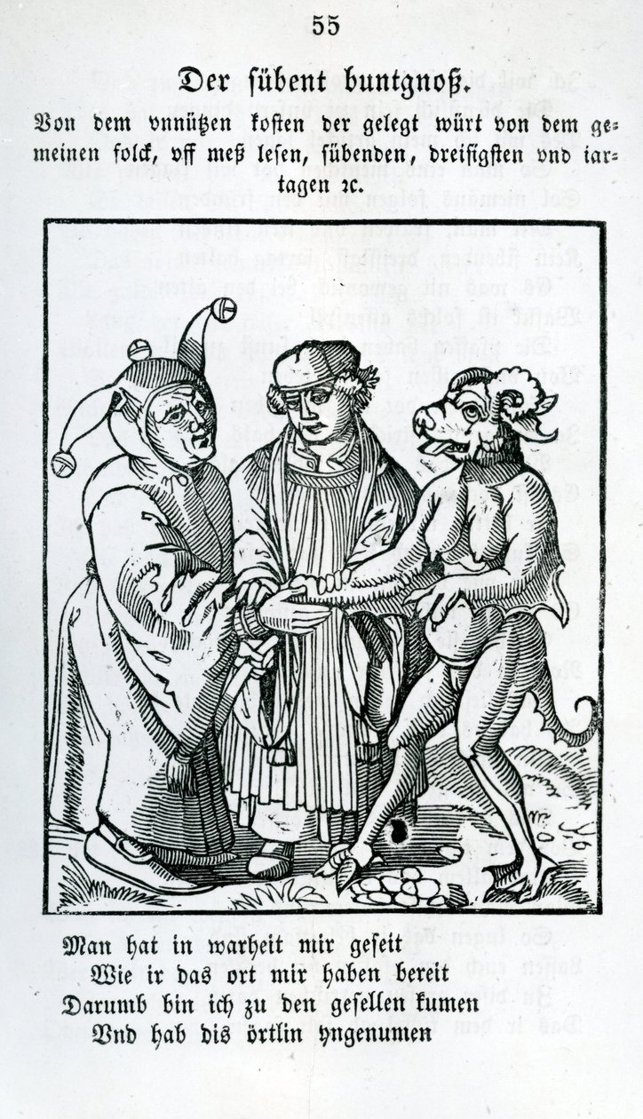Miniszter, bolond és ördög a Das Kloster kötetből. 10, 1845-1849 alkotó: German School