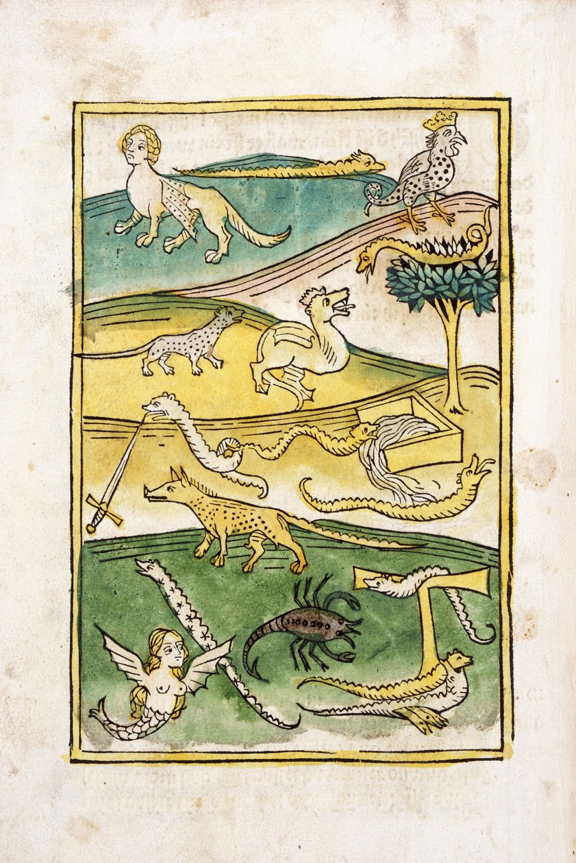 Szörnyek és kígyók egy tájban, 1478 alkotó: German School