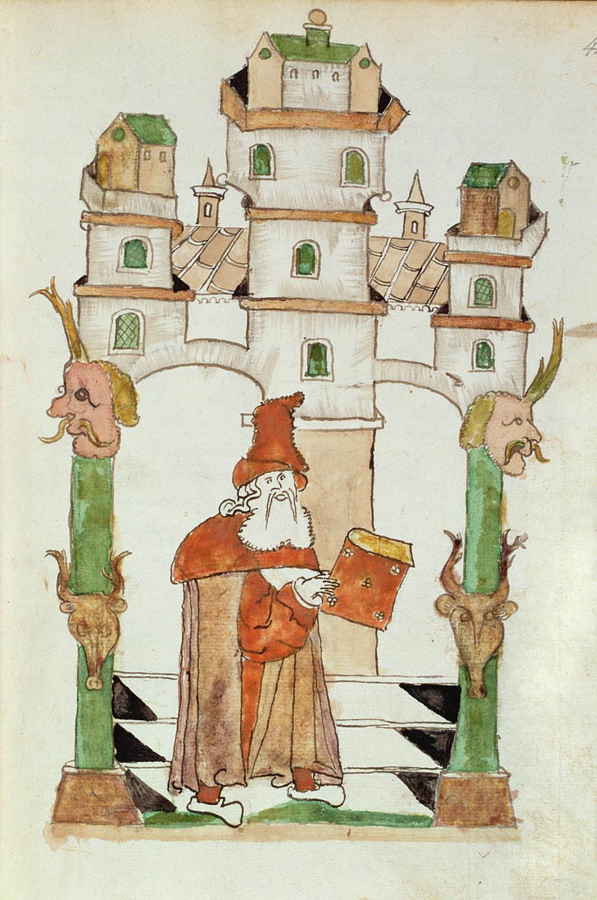 Ms Add 15697 fol.44 Albumasar arab asztrológus, Jacobus Scracz de Indagine összeállításából alkotó: German School