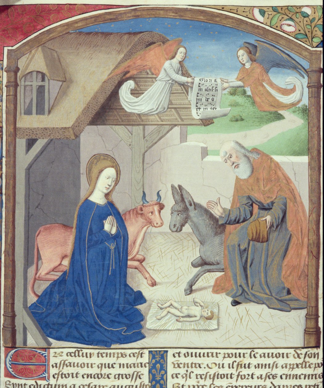 Ms Hunter 36 f.55v Szent Család, Vita Christitől, Ludolf Szász, 1300-7778 körül alkotó: German School