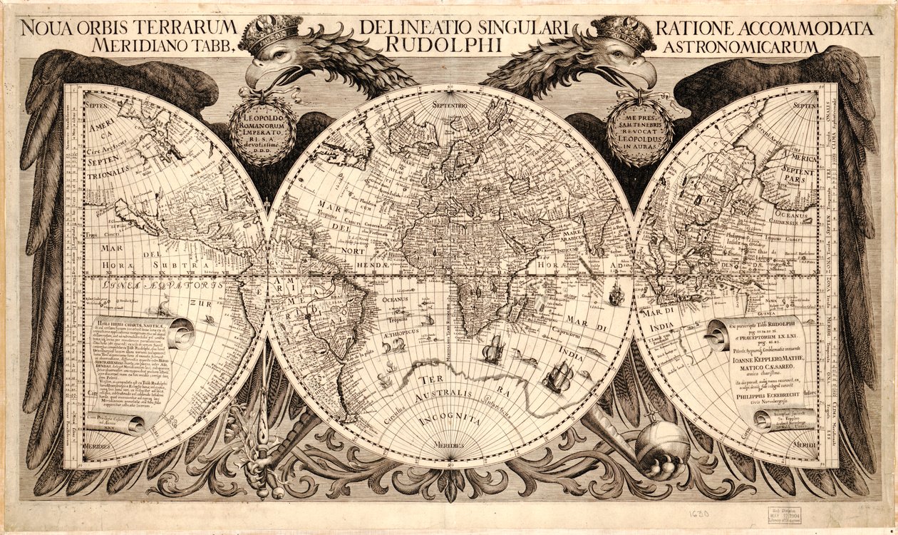 Az új világ, Johannes Kepler Rudolphin asztalaiból, 1627-30 alkotó: German School