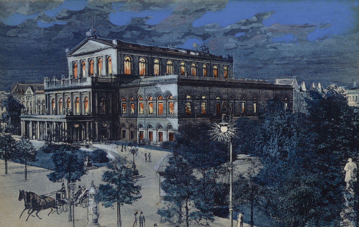 Operaház, Hannover, Németország (színes litográfia) alkotó: German School