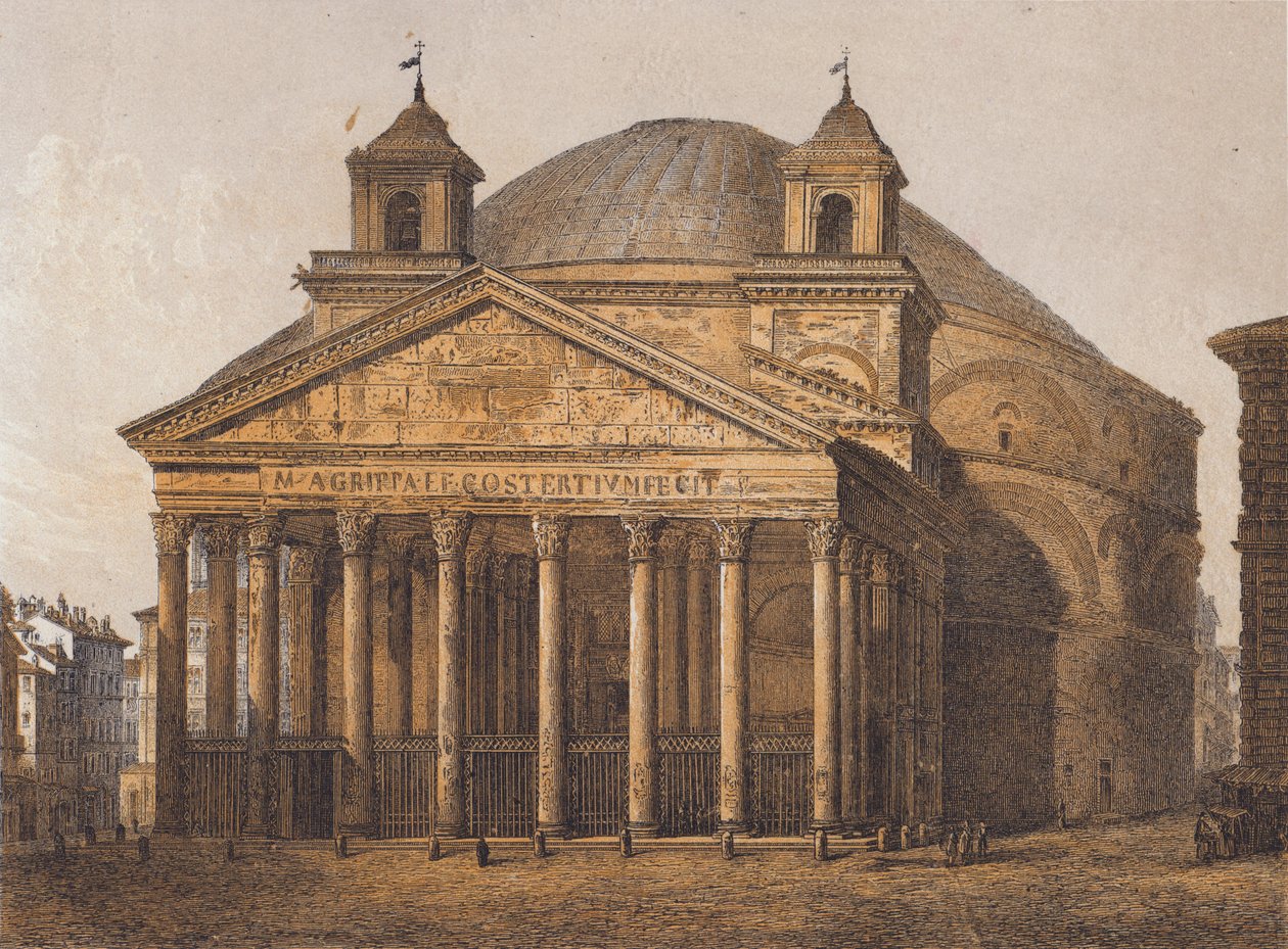 Pantheon, Róma (színes litográfia) alkotó: German School
