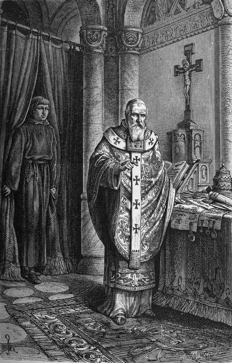 IV. Kelemen pápa (Gui Foucois vagy Coots vagy Foucault, 12. század vége – 1268). Richard Roth „Kaiser, Konig und Papft” című metszete alkotó: German School