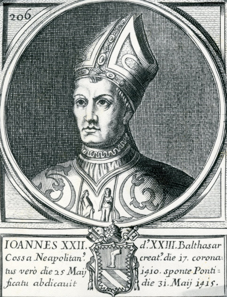 XXIII. János antipápa portréja (metszet) alkotó: German School