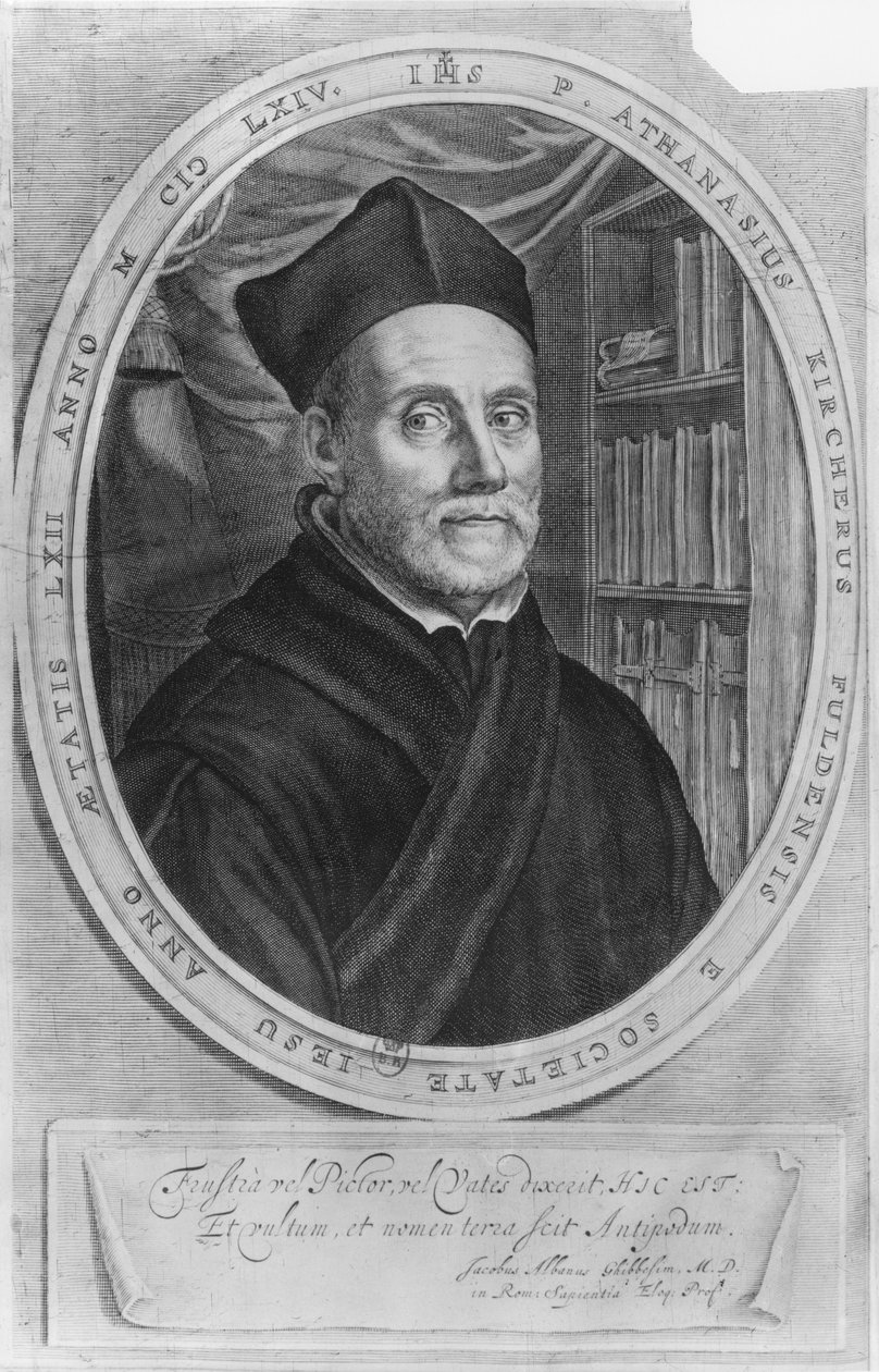Athanasius Kircher, német tudós, 62 éves portréja alkotó: German School