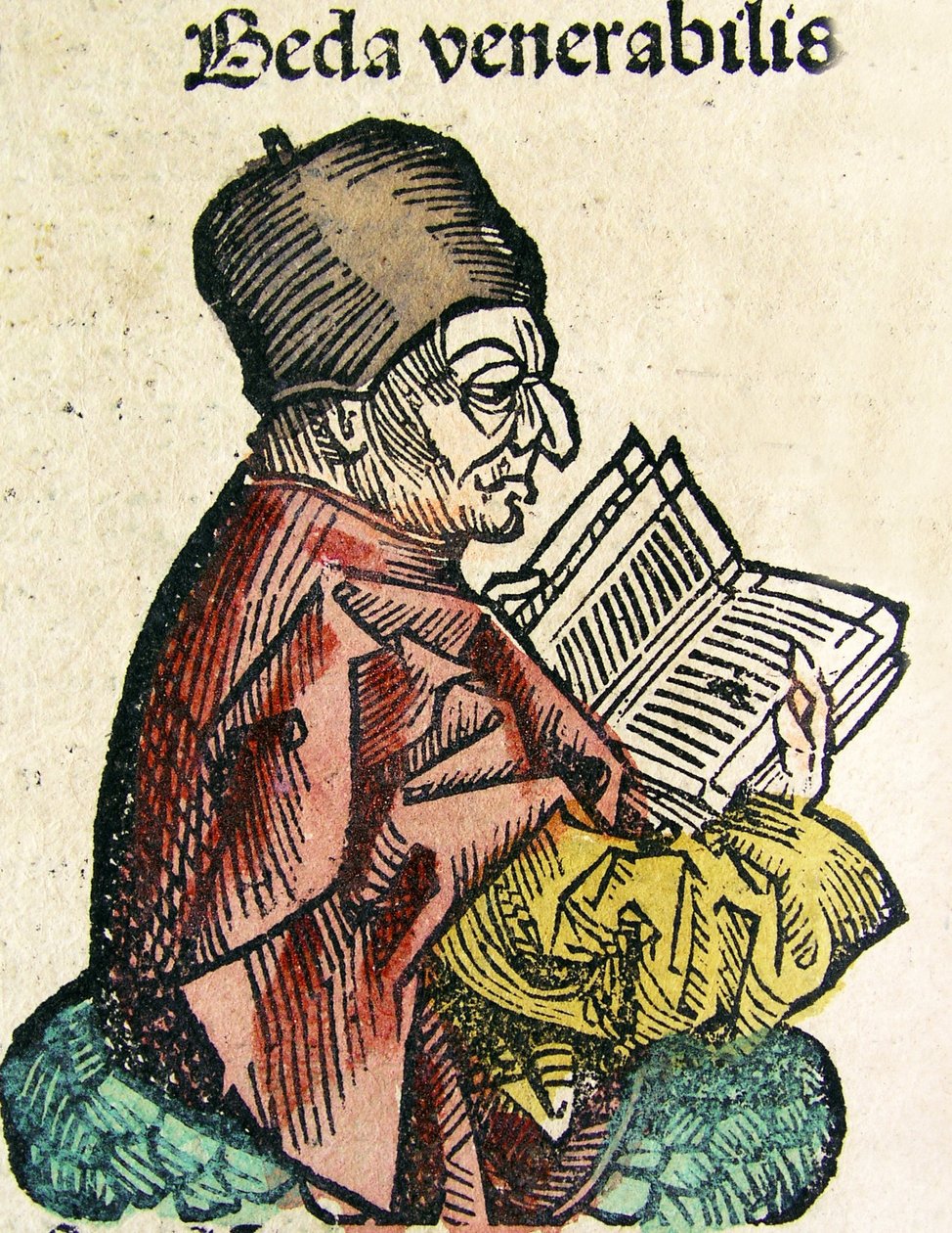 Bede portréja (673-735), megjelent a Nürnbergi Krónikában, 1493 alkotó: German School