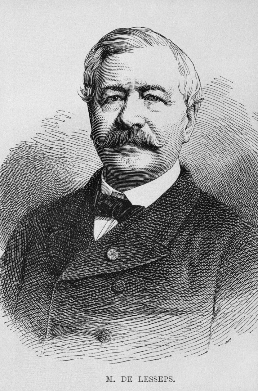 Ferdinand Marie de Lesseps (1805-94) portréja Georg Moritz Ebers (1837-98) LEegyiptjából, 1881 (bw metszet) alkotó: German School