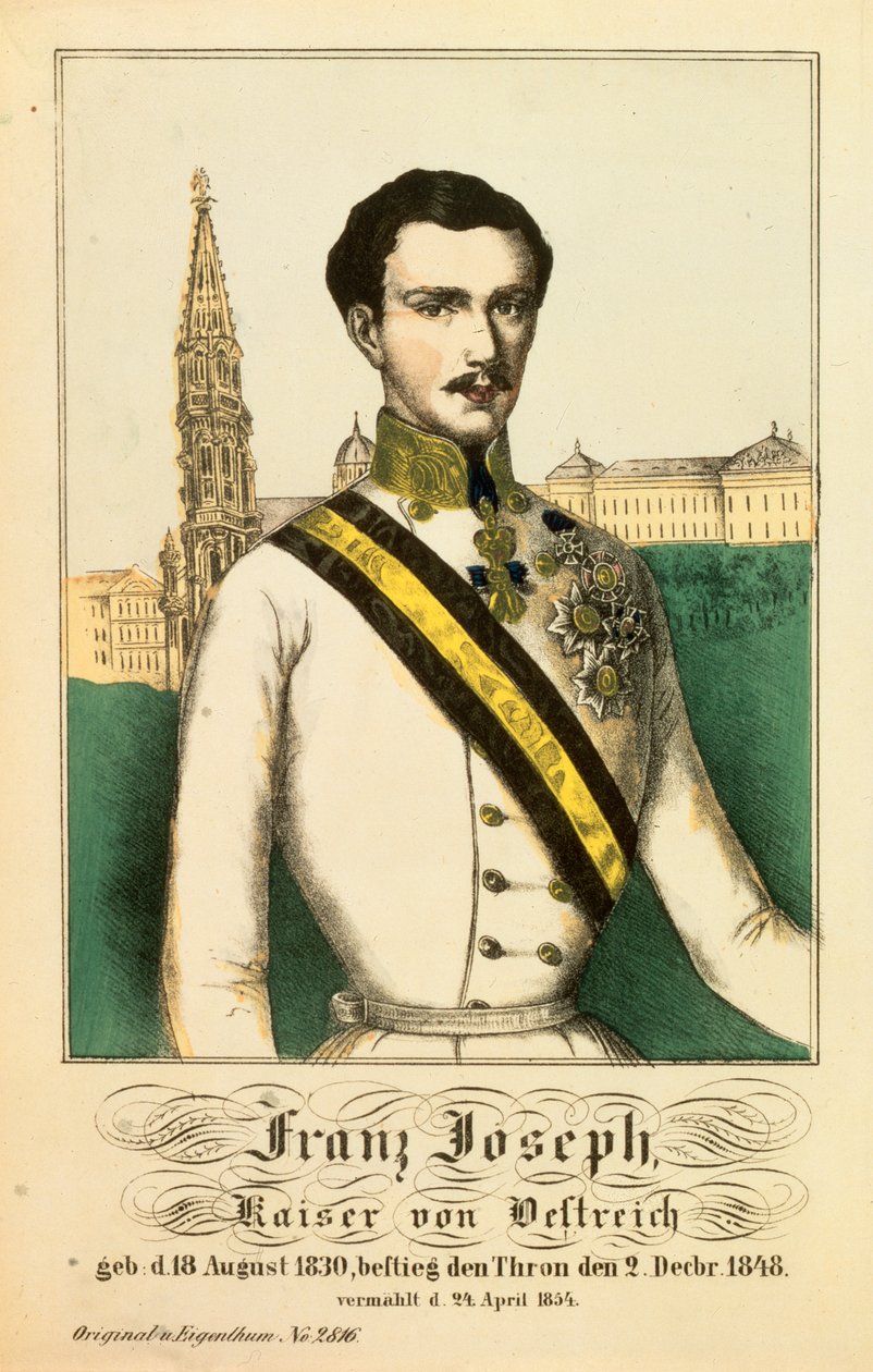 I. Ferenc József osztrák császár portréja a Neuruppiner Bilderbogenből, 1854 alkotó: German School