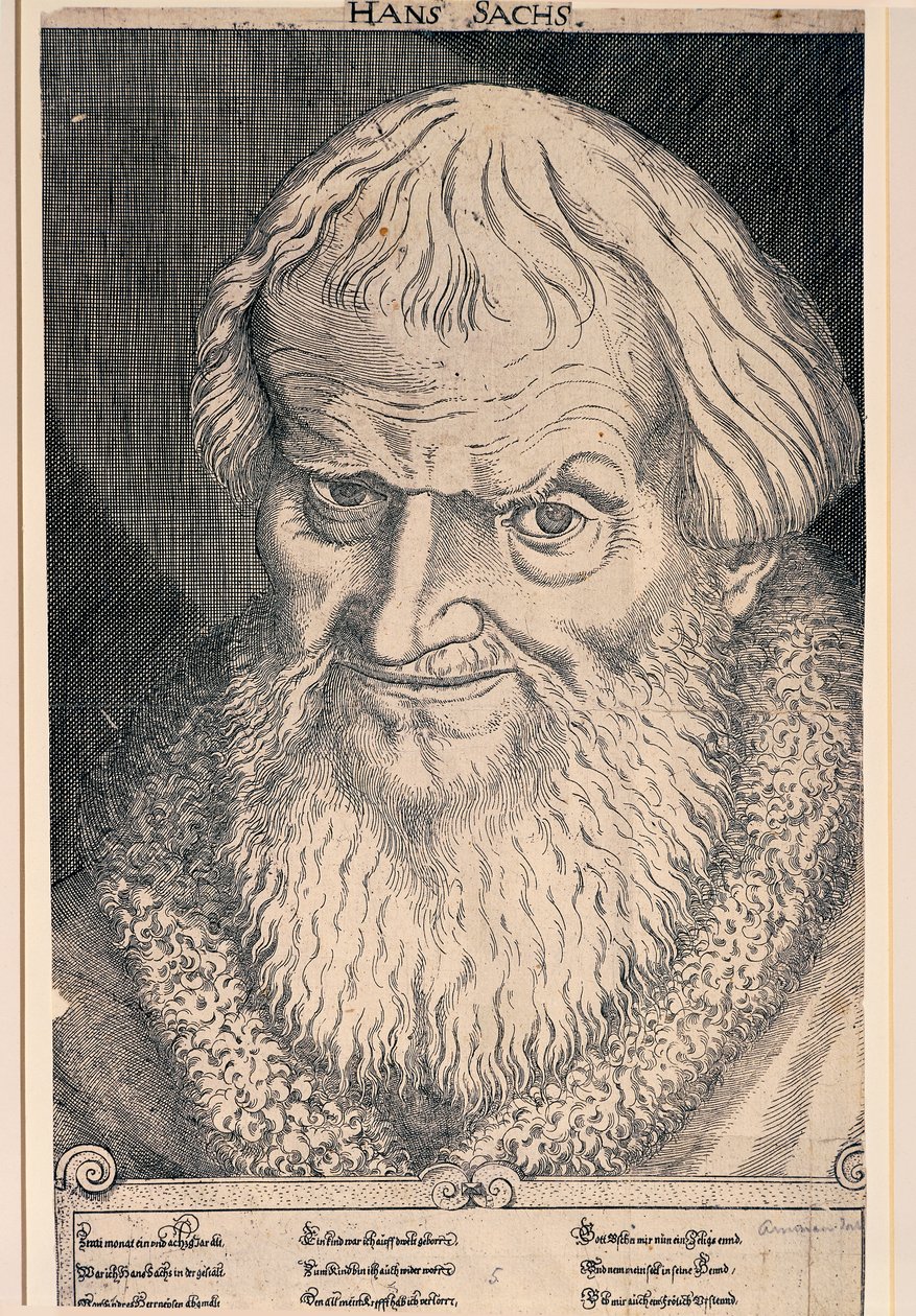 Hans Sachs portréja (metszet) alkotó: German School