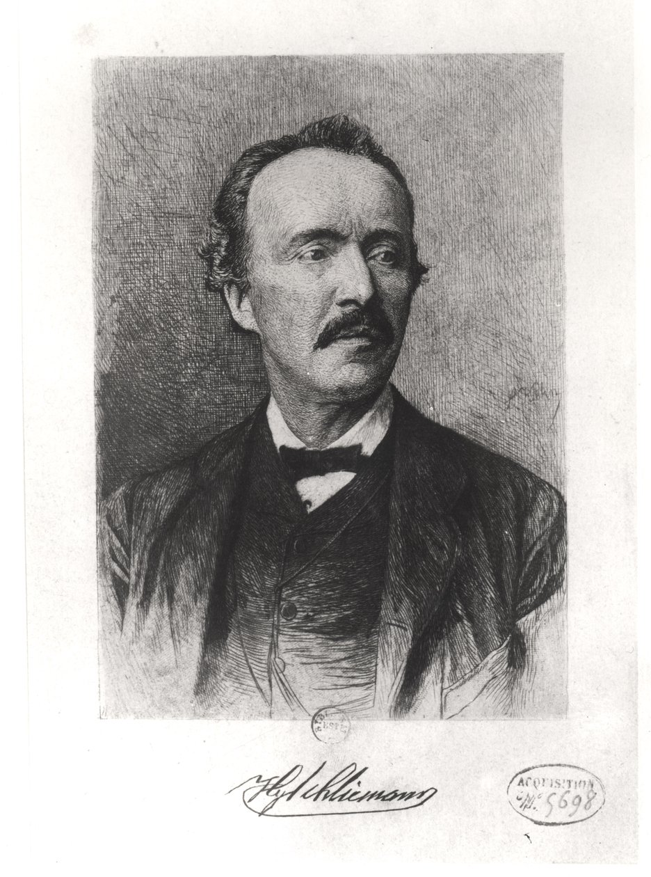 Heinrich Schliemann (1822-90) portréja alkotó: German School