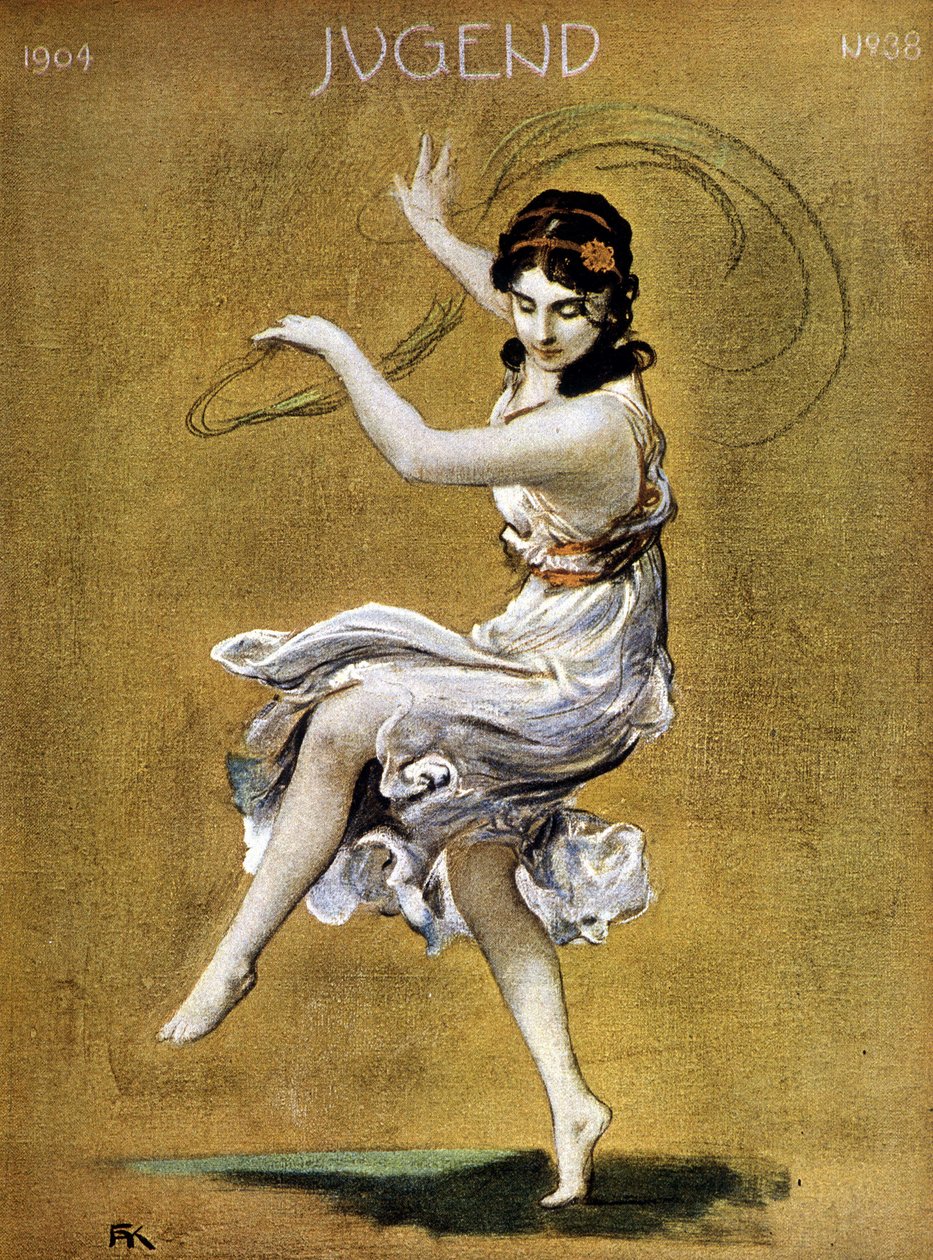 Portré Isadora Duncan táncáról (ír származású amerikai táncosnő alkotó: German School