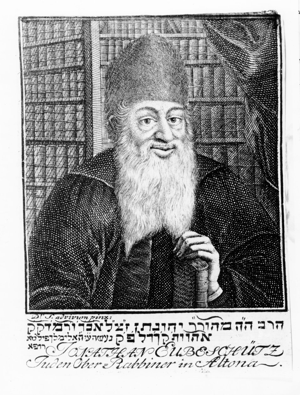 Jonathan Eubeschutz altona főrabbi portréja alkotó: German School