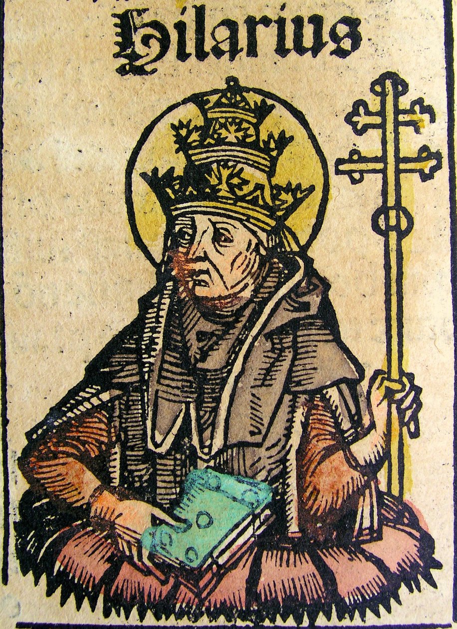 Hilarius pápa portréja, megjelent a Nürnbergi Krónikában alkotó: German School