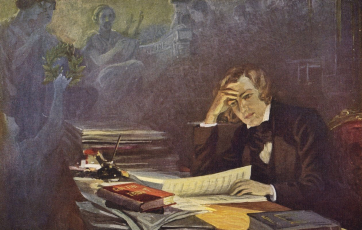 Robert Schumann portréja (színes litográfia) alkotó: German School