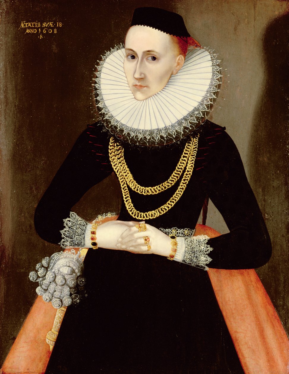 Fiatal hölgy portréja, 1608 alkotó: German School