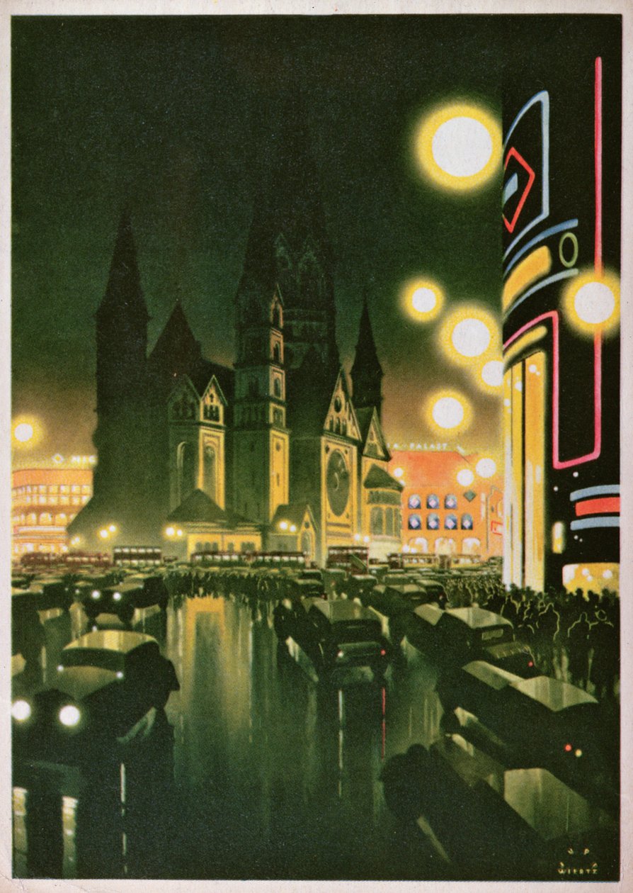 Berlint ábrázoló képeslap, 1930-6 alkotó: German School