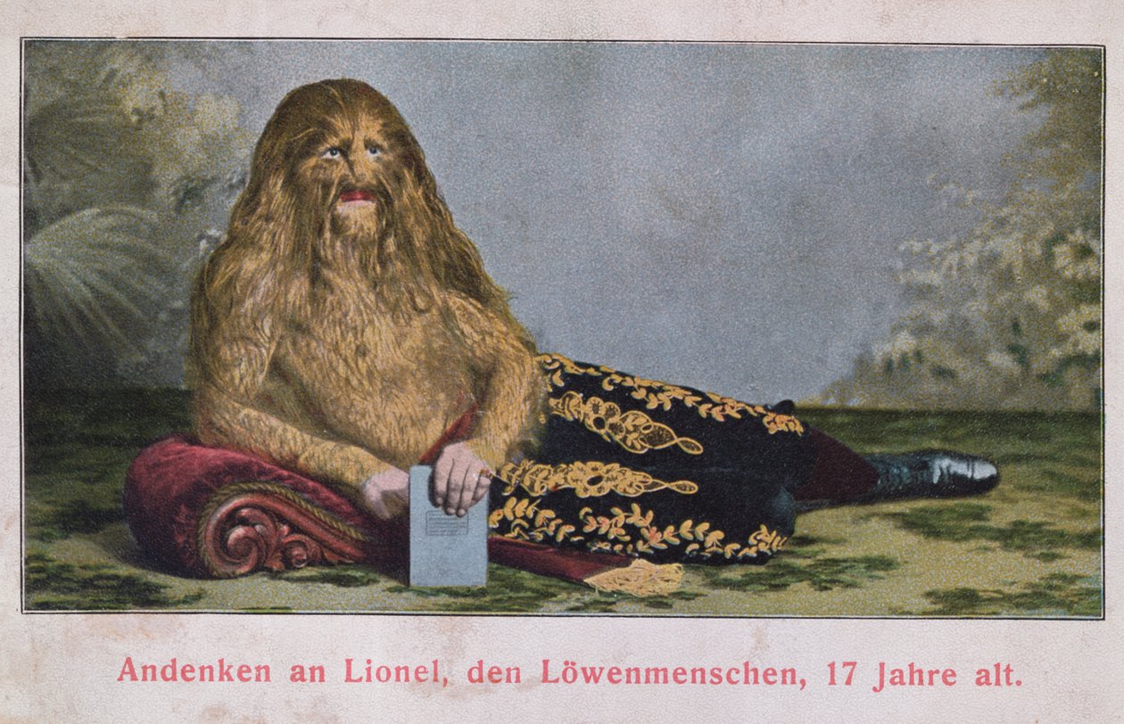 Lionel, az oroszlán fiút ábrázoló képeslap, 17 éves, 1909 alkotó: German School