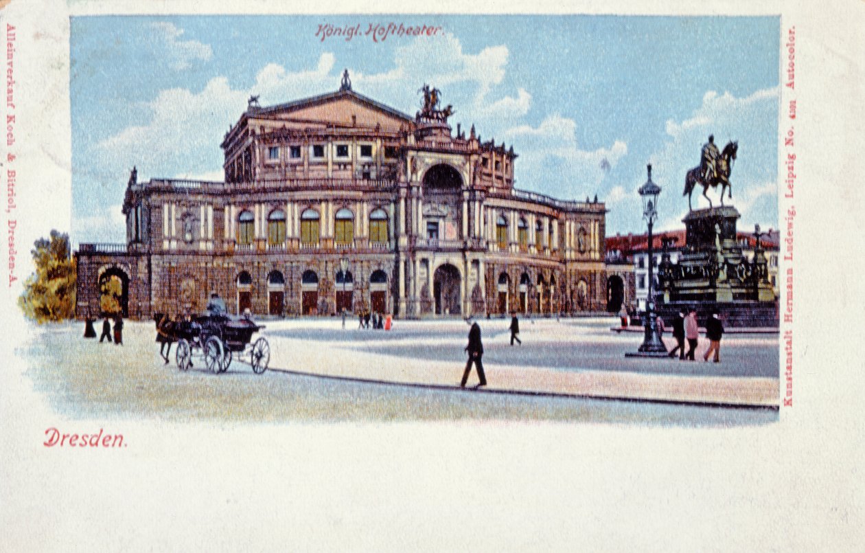 A drezdai Semper Operaházat ábrázoló képeslap, 1900 körül alkotó: German School