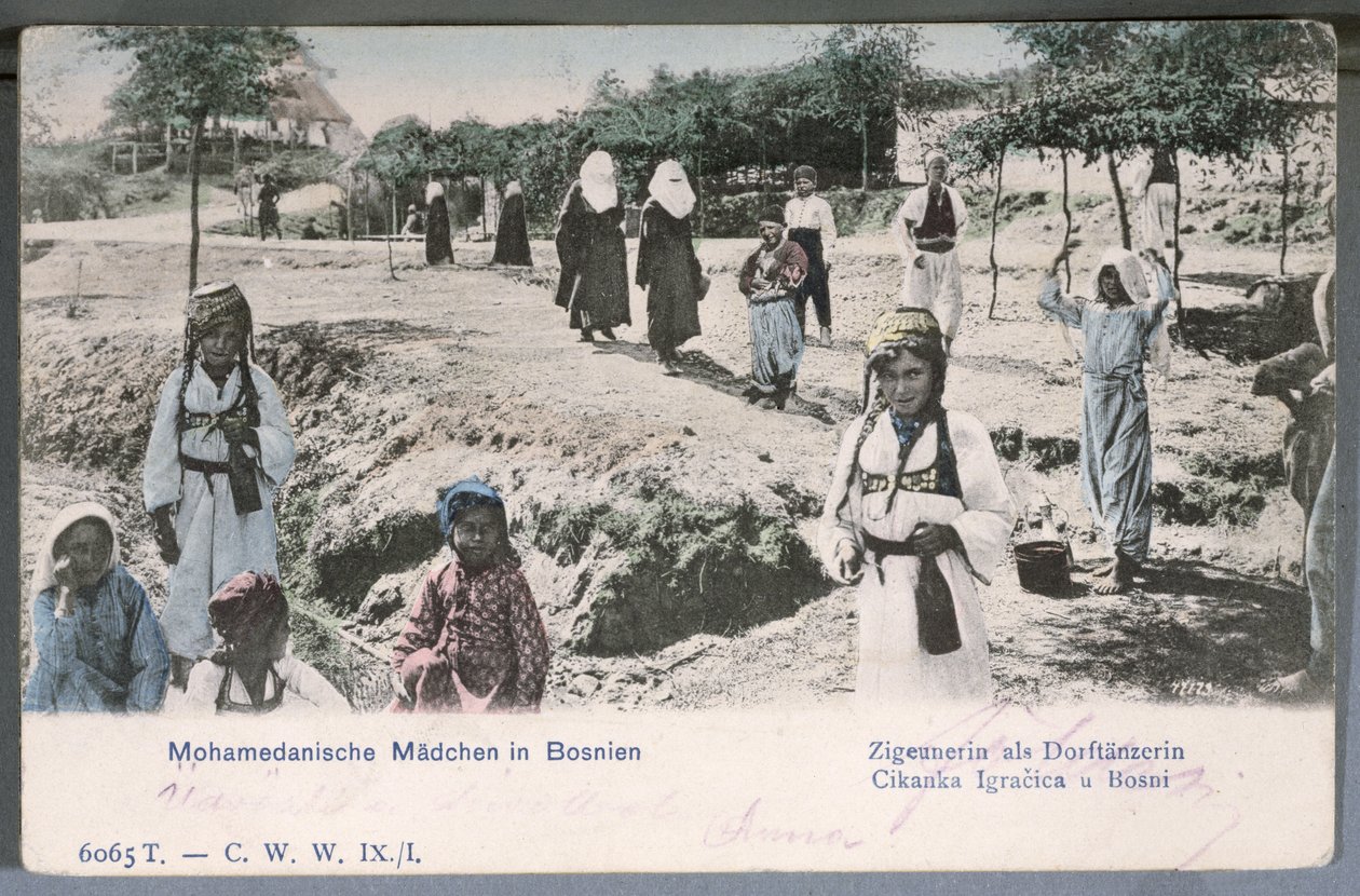 Fiatal muszlim nőket ábrázoló képeslap Boszniában, 1904 alkotó: German School