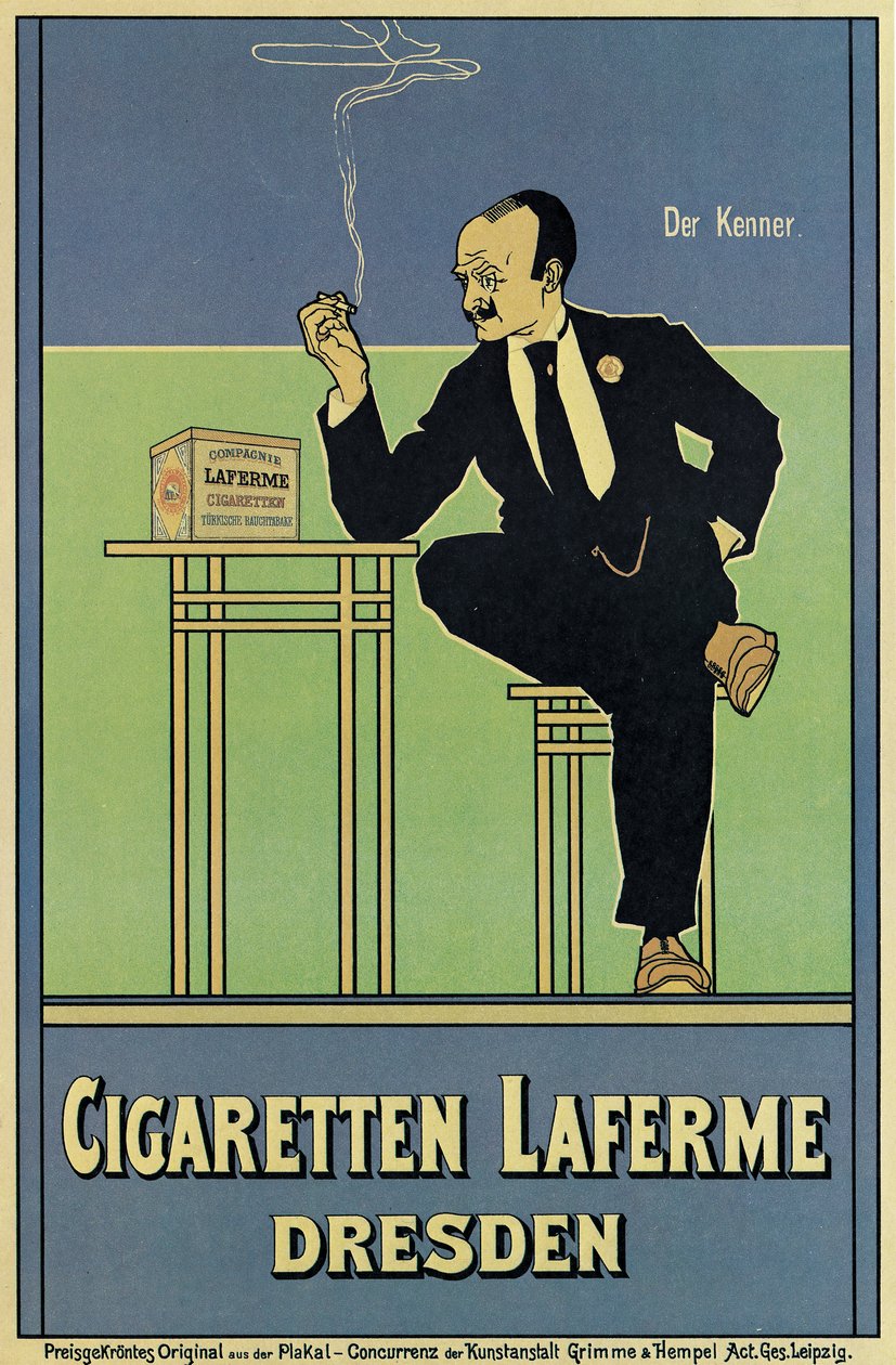 Laferme cigarettát reklámozó plakát alkotó: German School