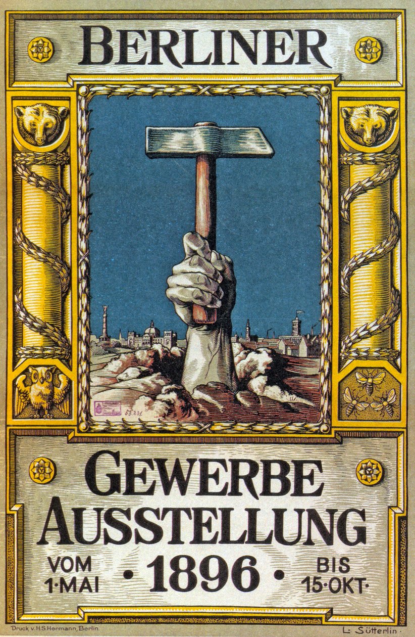 A berlini ipari kiállítás plakátja, 1896 alkotó: German School