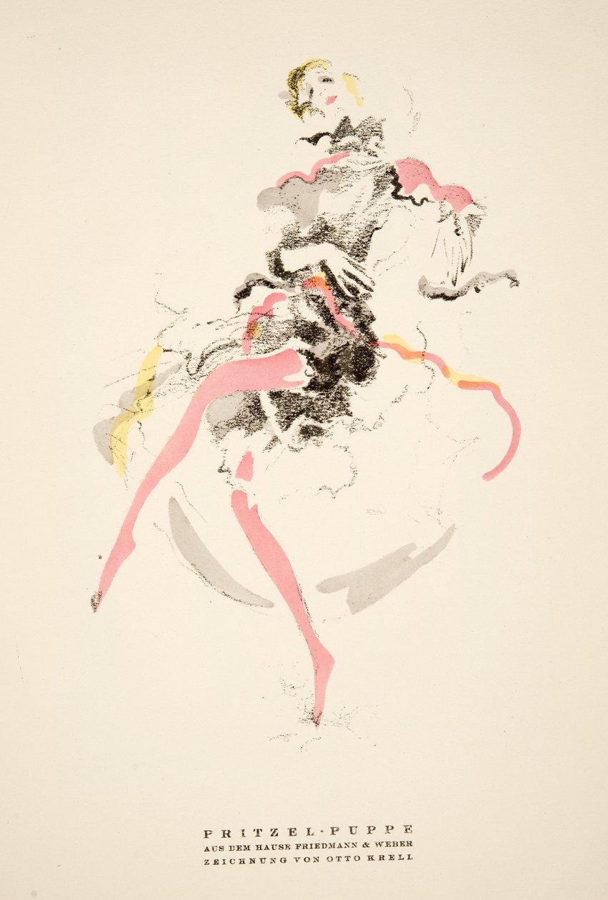 Pritzel – Puppe a Friedman és Weber házból, Styl, pub.1922 (pochoir print) alkotó: German School