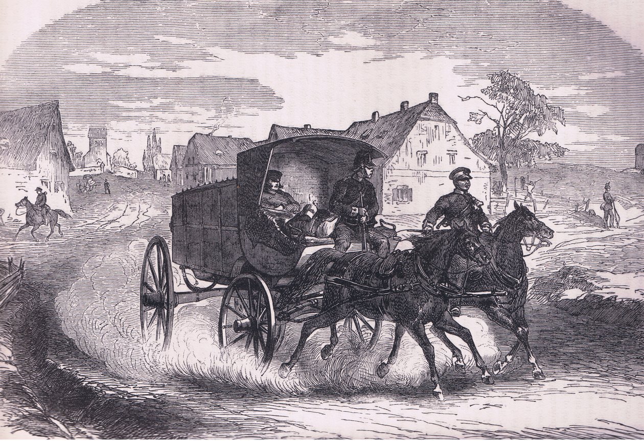 Porosz katonai poszt, Cassells History of the War Franciaország és Németország között, kiadó: Cassell and Company Limited, 1890 körül (litho) alkotó: German School