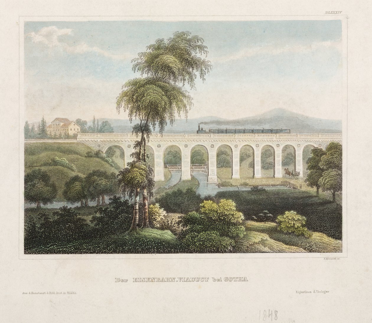 Vasúti viadukt Gothában, metzeroth B., 1848 alkotó: German School