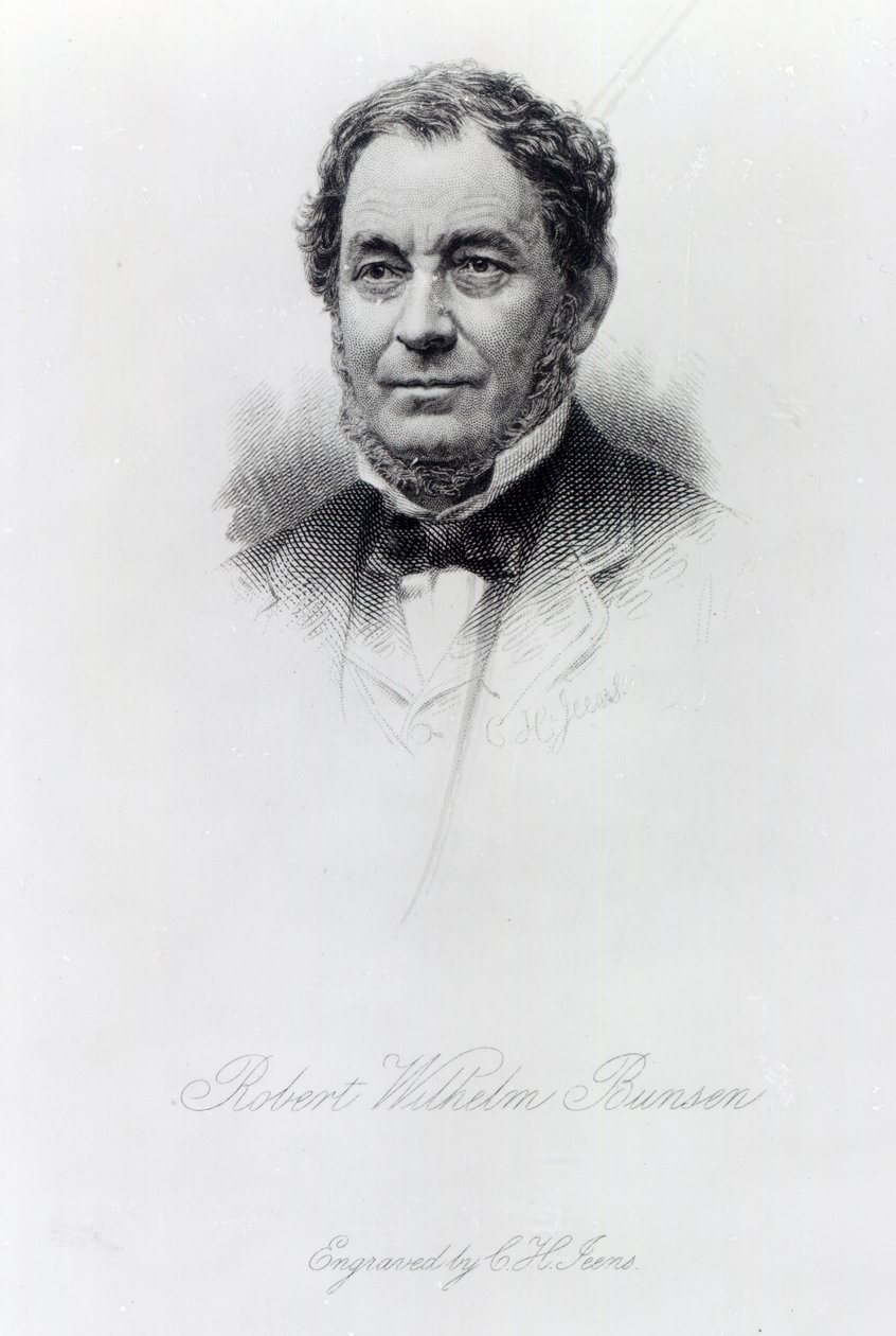 Robert Wilhelm Bunsen, metszett C.H Jeens alkotó: German School