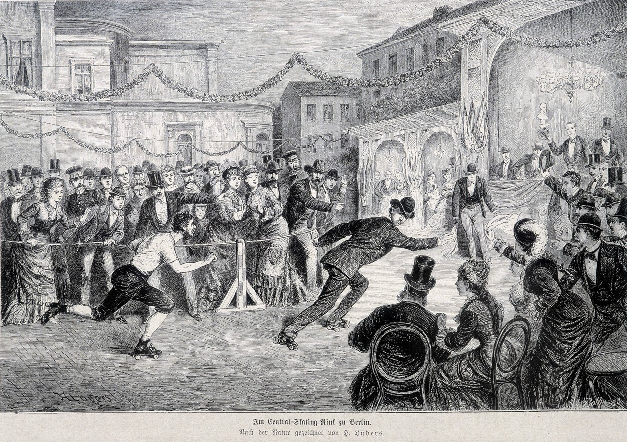 Rulett korcsolyaverseny Berlinben 1878-ban. alkotó: German School