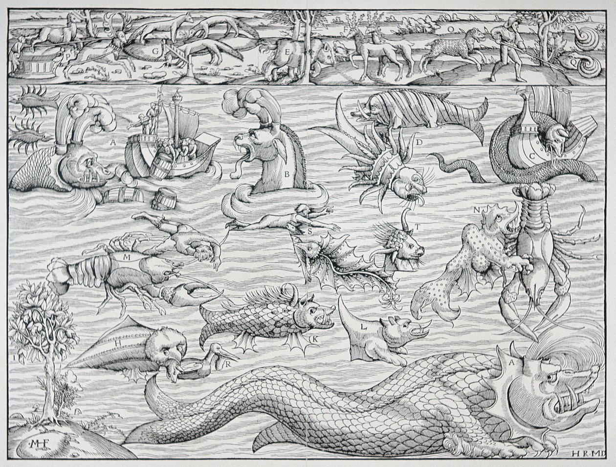 „Sea of Darkness” Sebastien Münster „Cosmographie Universalis” című művéből alkotó: German School