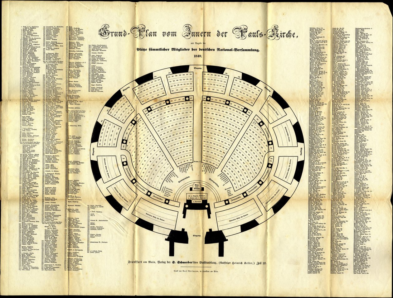 A Szent Pál-templom Nemzetgyűlésének ülésterve, 1848 alkotó: German School