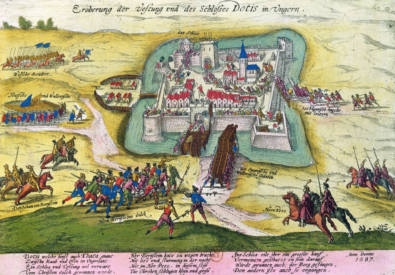 Tata várának ostroma 1597-ben alkotó: German School