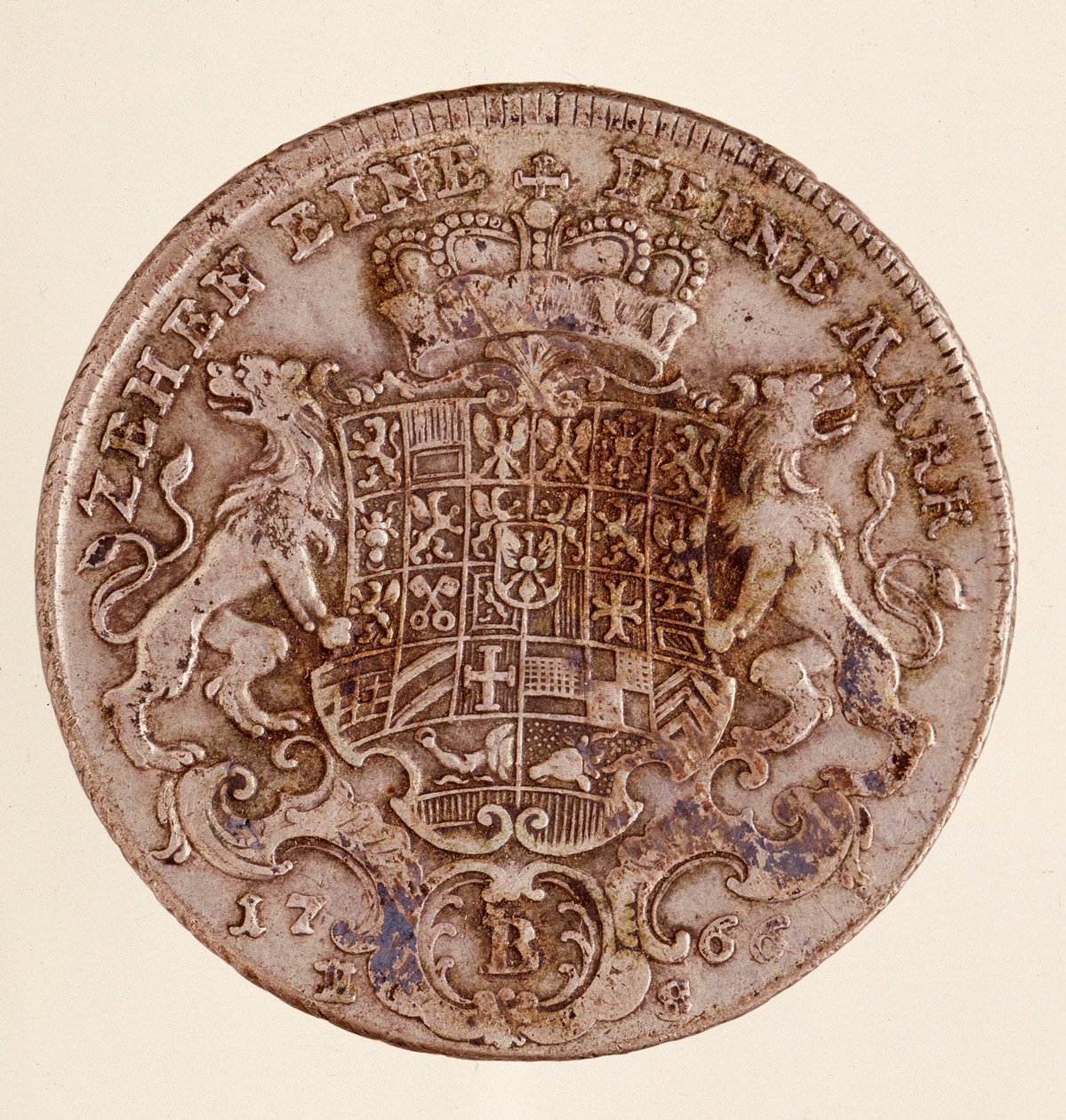 Frederick Christian, Brandenburg-Bayreuth őrgrófja ezüsttallérja (Frederic V Christian de Brandenburg-Bayreuth (Brandenburg Bayreuth) (1708-1769) 1766 Átm. 4 cm Nápoly, museo archeologico alkotó: German School
