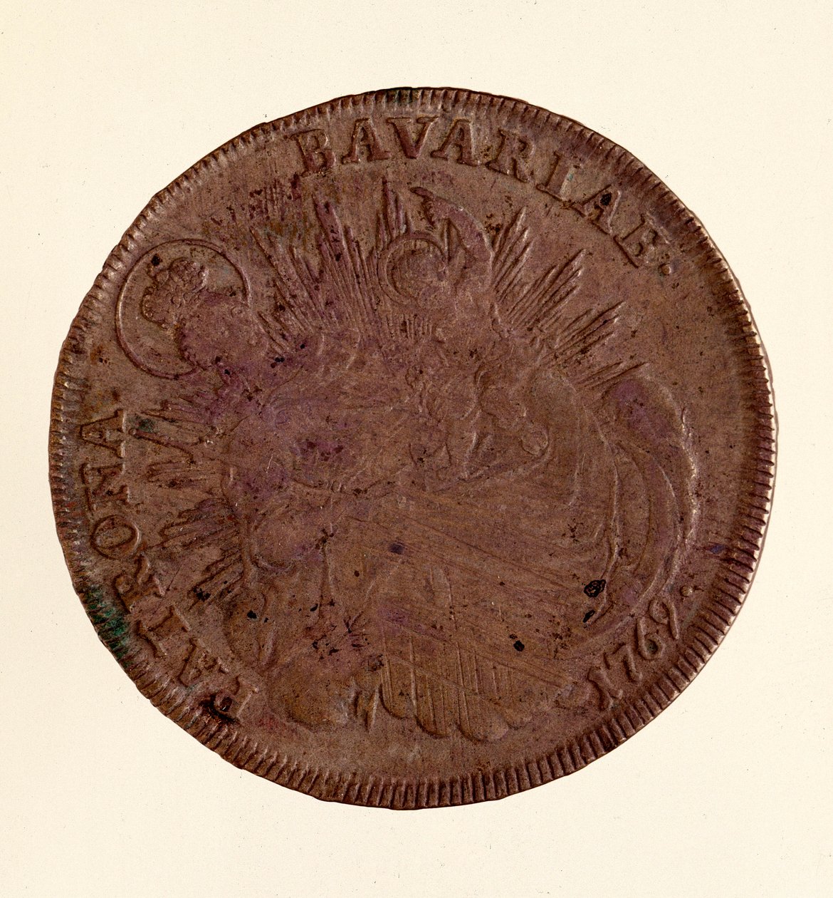 III. Maximilian József bajor ezüsttallér (1727-1777) 1769 Átm. 4,1 cm Nápoly, Régészeti Múzeum alkotó: German School