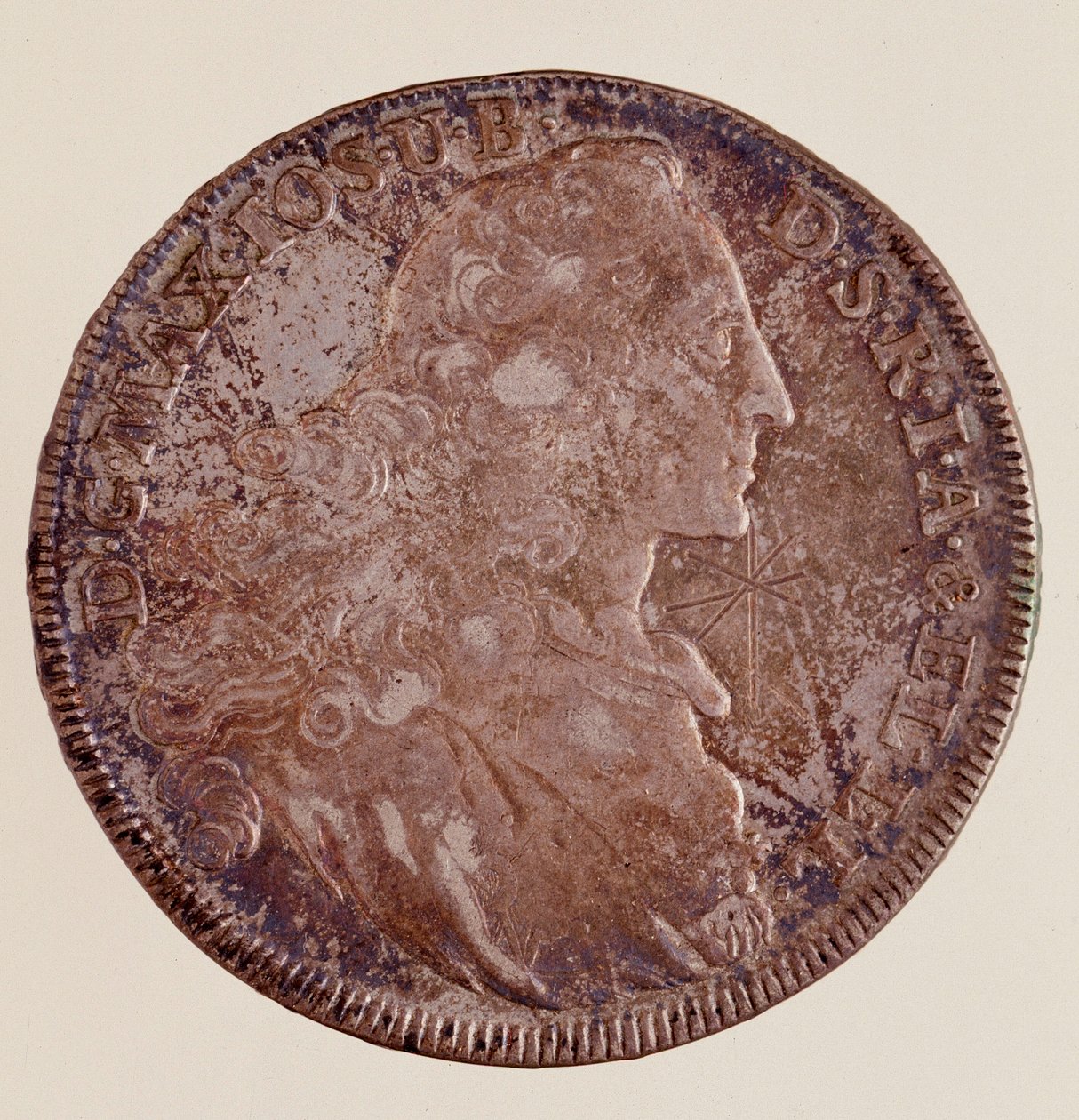 III. Maximilian József bajor ezüsttallér (1727-1777) 1769 Átm. 4,1 cm Nápoly, Régészeti Múzeum alkotó: German School