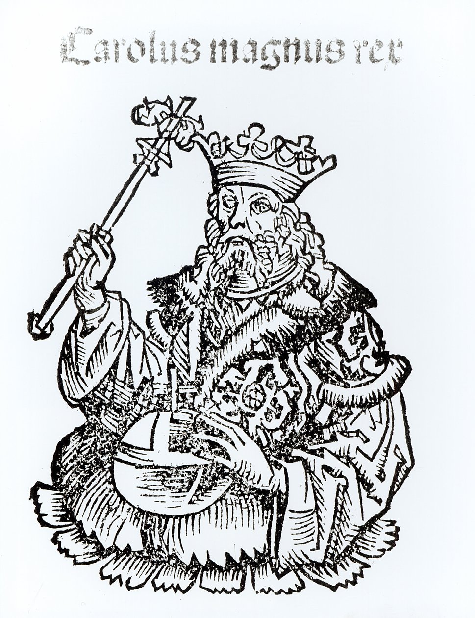 St. Charles (747-814) Hartmann Schedel (1440-1514) „Liber Chronicarum” című művéből, 1493 alkotó: German School