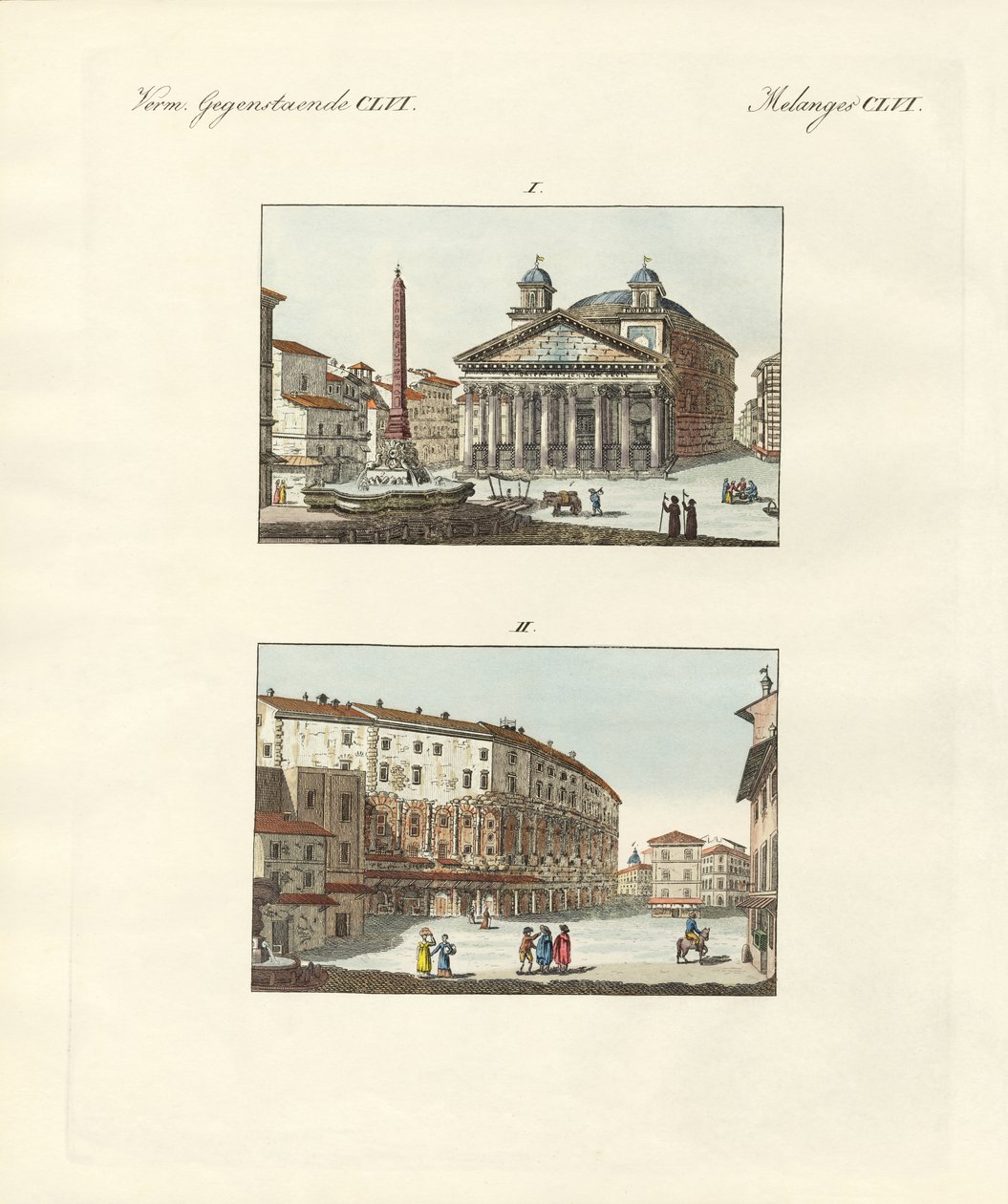 Furcsa épület Rómában (színes metszet) alkotó: German School