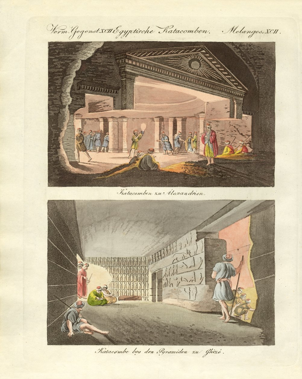 Földalatti érdekességek Egyiptomban (színes metszet) alkotó: German School