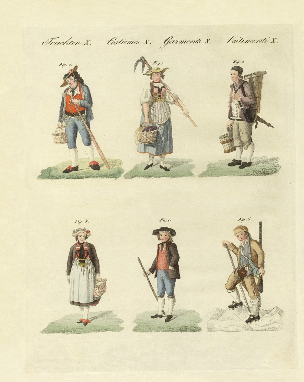 Svájci ruhák (színes gravírozás) alkotó: German School
