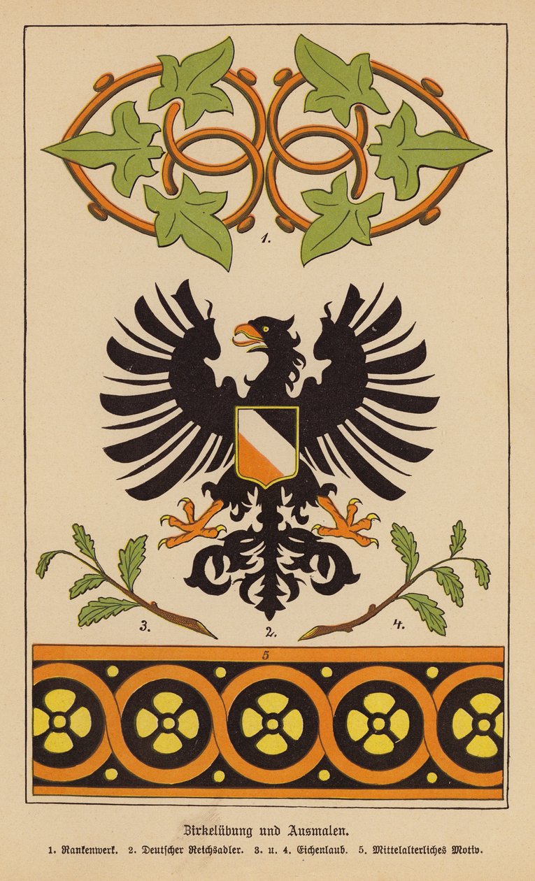 Szimbólumok, emblémák és motívumok (színes litográfia) alkotó: German School