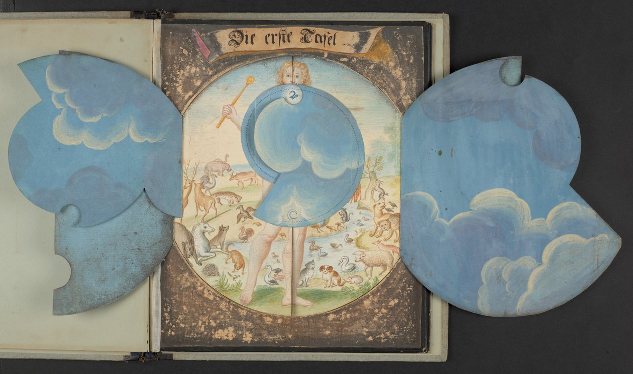 Az embert három különböző állapotban ábrázoló táblázatok, Add MS 5788 alkotó: German School