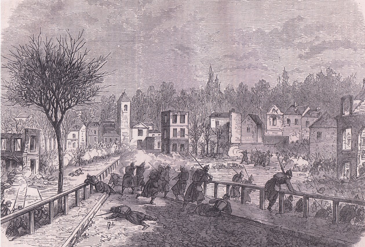 Brie-sur-Marne felvétele, november 30., Cassells History of the War Franciaország és Németország között, kiadó: Cassell and Company Limited, 1890 körül (litho) alkotó: German School