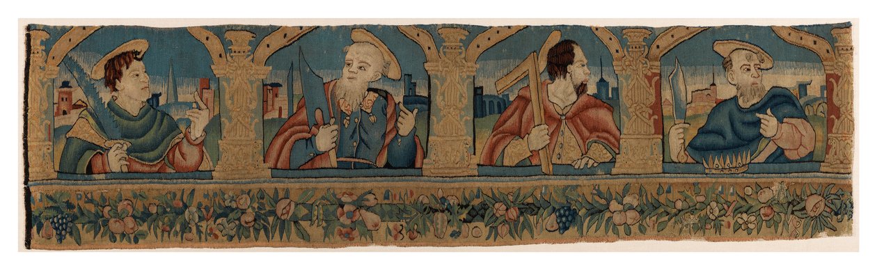 Tapestry strip depicting the Four Apostles, possibly from Nuremberg (wool) alkotó: German School