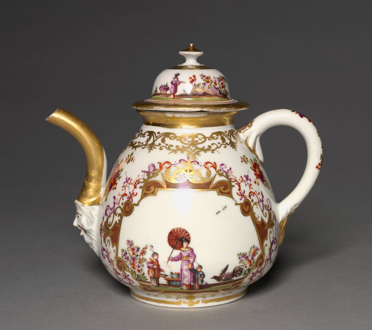 Teáskanna, Meisseni Porcelángyár, 1723-24 körül alkotó: German School