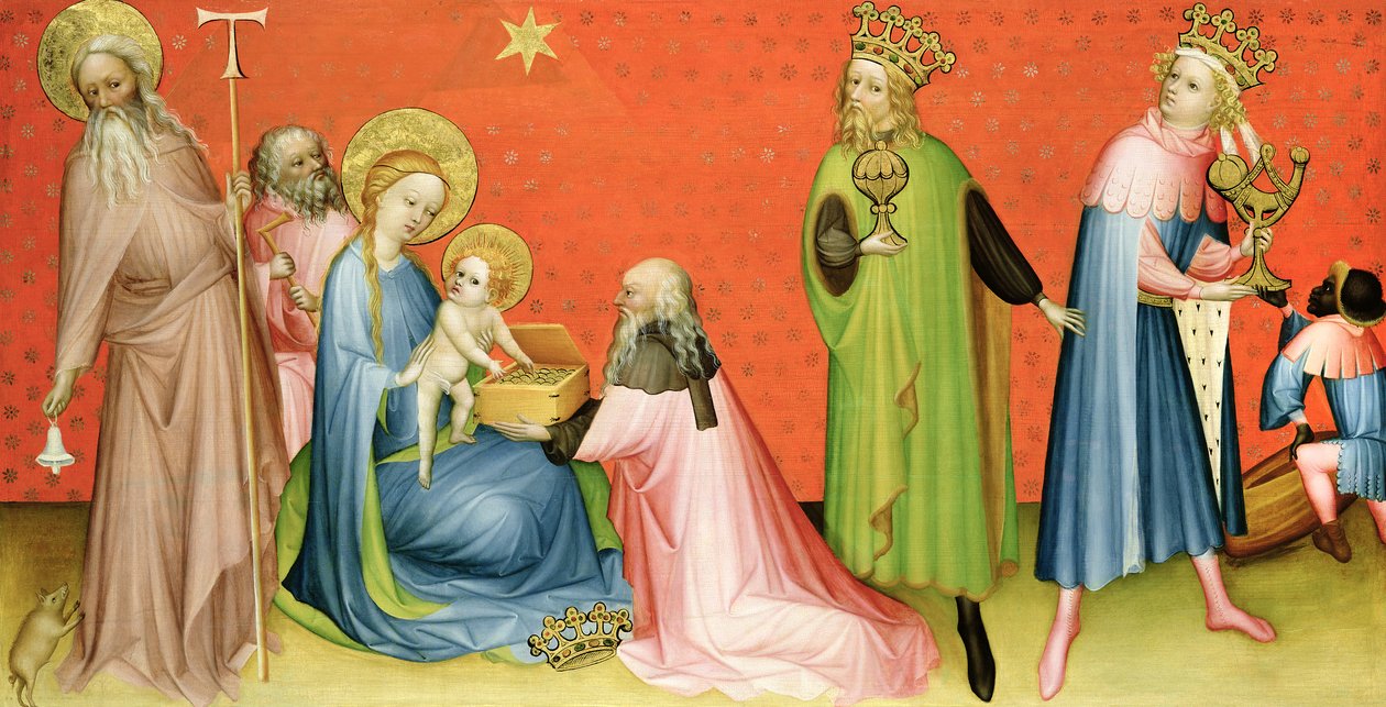 A bölcsek imádása Szent Antal apáttal, 1400-10 alkotó: German School