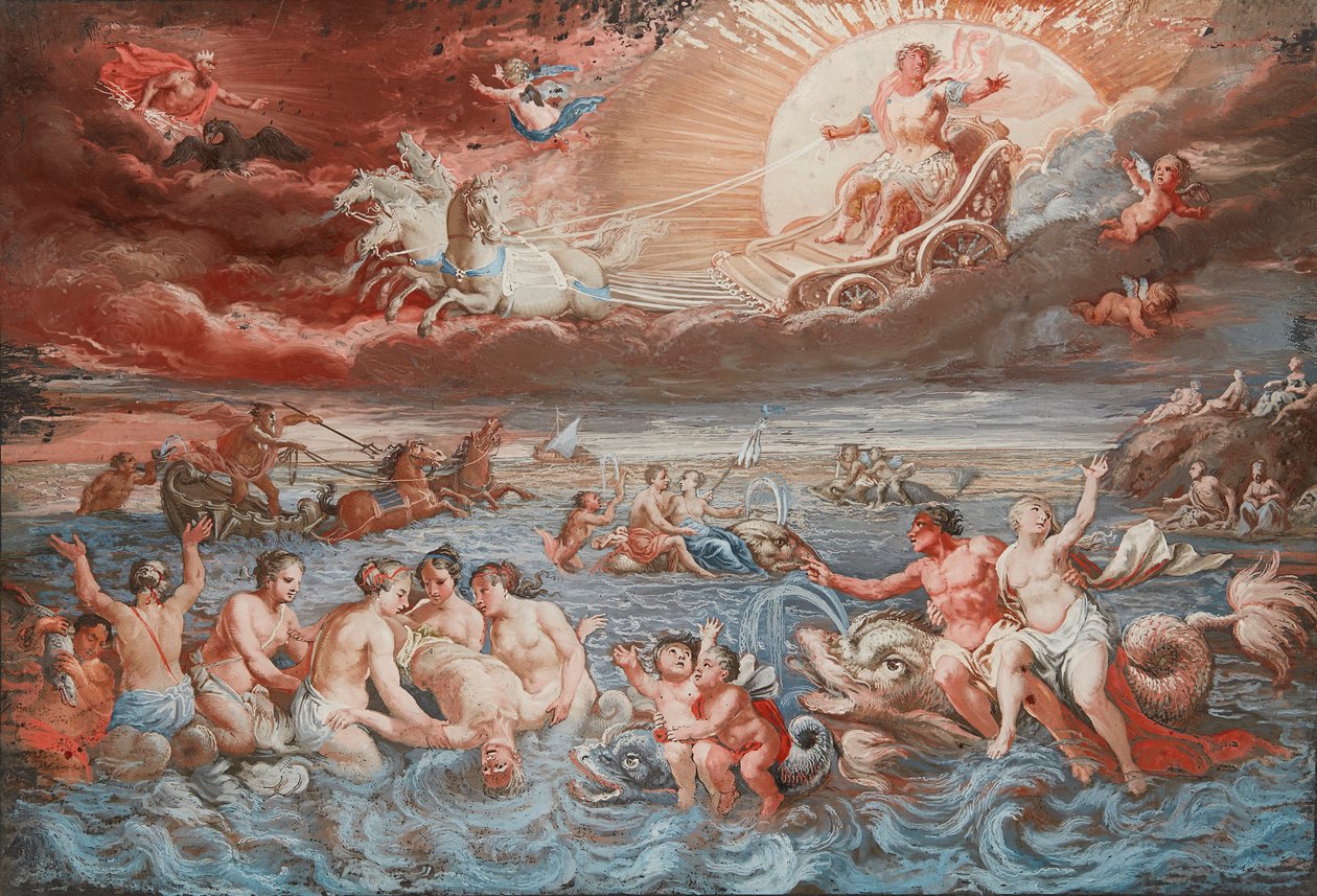 Az ókori istenek (aurora gouache üvegen) alkotó: German School